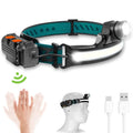 W678-2 Zoom XPG + COB Sensor Headlight Flashlight 6 Lighting Modes Rechargeable Head Lamp