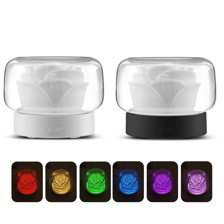 400ml Rose Aromatherapy Diffuser Timing Humidifier with Seven-color Light,CN Plug(Gray)