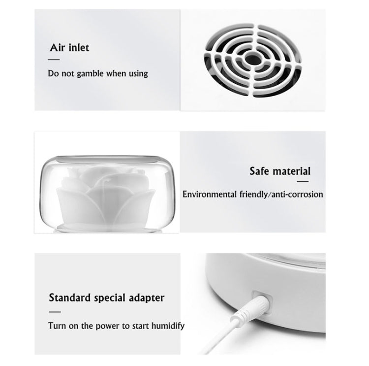400ml Rose Aromatherapy Diffuser Timing Humidifier with Seven-color Light,CN Plug(Gray)