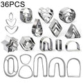 36 In 1  Stainless Steel Polymer Clay Earring Cutters Baking Mould