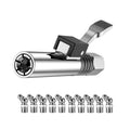 PC002 Lock Clamp Type High Pressure Grease Nozzle, Style: Butter Mouth+10 45 Degrees Heads