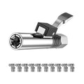 PC002 Lock Clamp Type High Pressure Grease Nozzle, Style: Butter Mouth+10 90 Degrees Heads