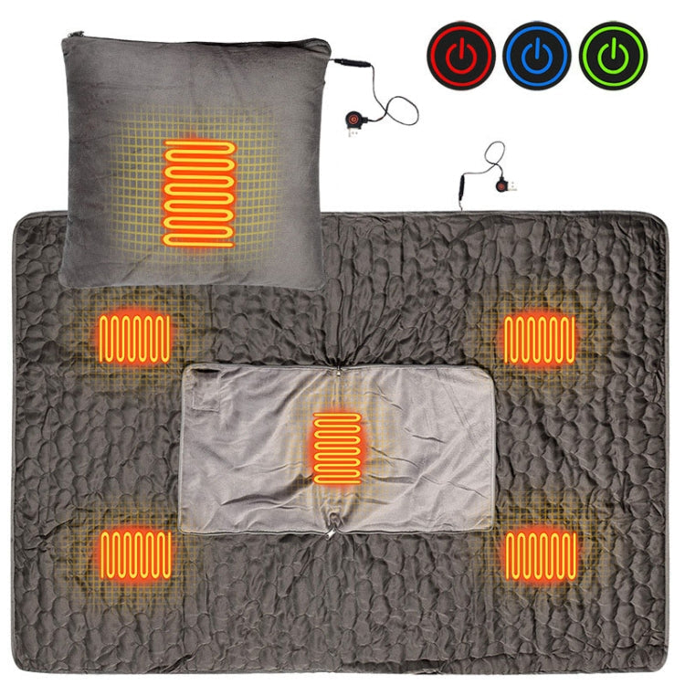Portable USB Smart Heating Multifunctional Pillow Electric Heating Blanket, Free Size(Grey)