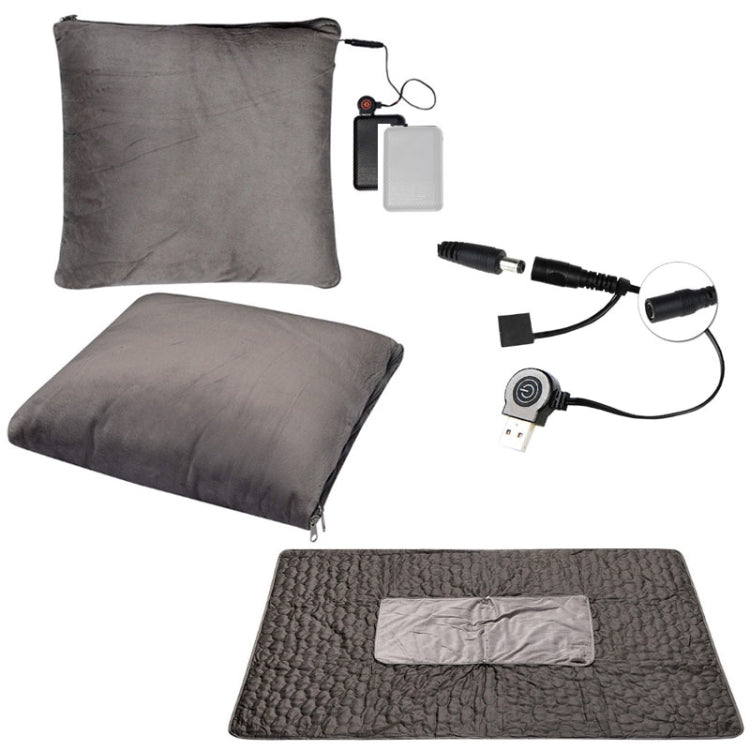 Portable USB Smart Heating Multifunctional Pillow Electric Heating Blanket, Free Size(Grey)