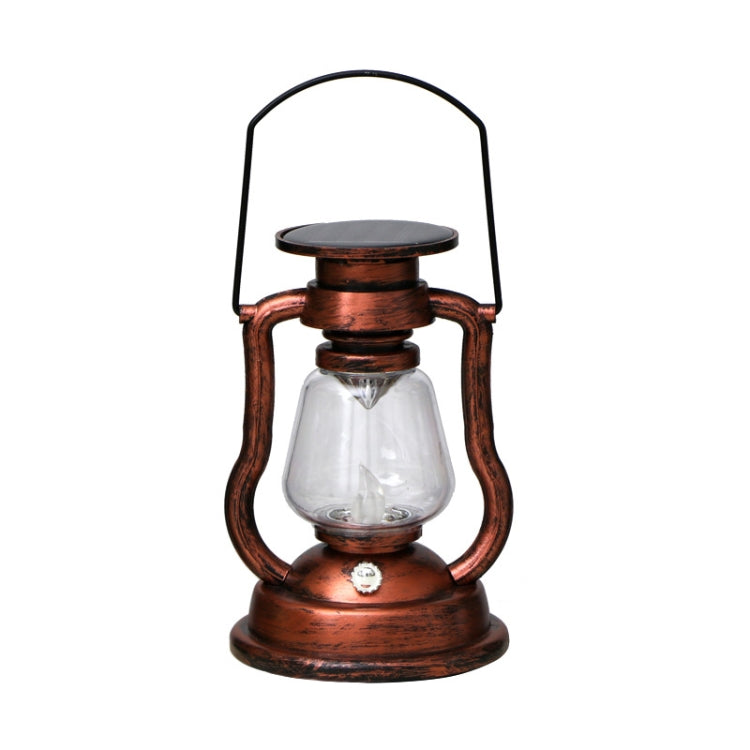 200802 Retro Solar Kerosene Lamp Shape Handheld Lamp Home Decor Flame Lamp(Bronze)
