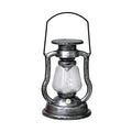 200802 Retro Solar Kerosene Lamp Shape Handheld Lamp Home Decor Flame Lamp(Silver)