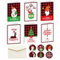 6 Fold Cards + 6 Envelopes + 6 Stickers Christmas Day Greeting Cards(MC8-92)