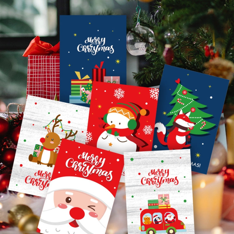 6 Fold Cards + 6 Envelopes + 6 Stickers Christmas Day Greeting Cards(MC8-94)
