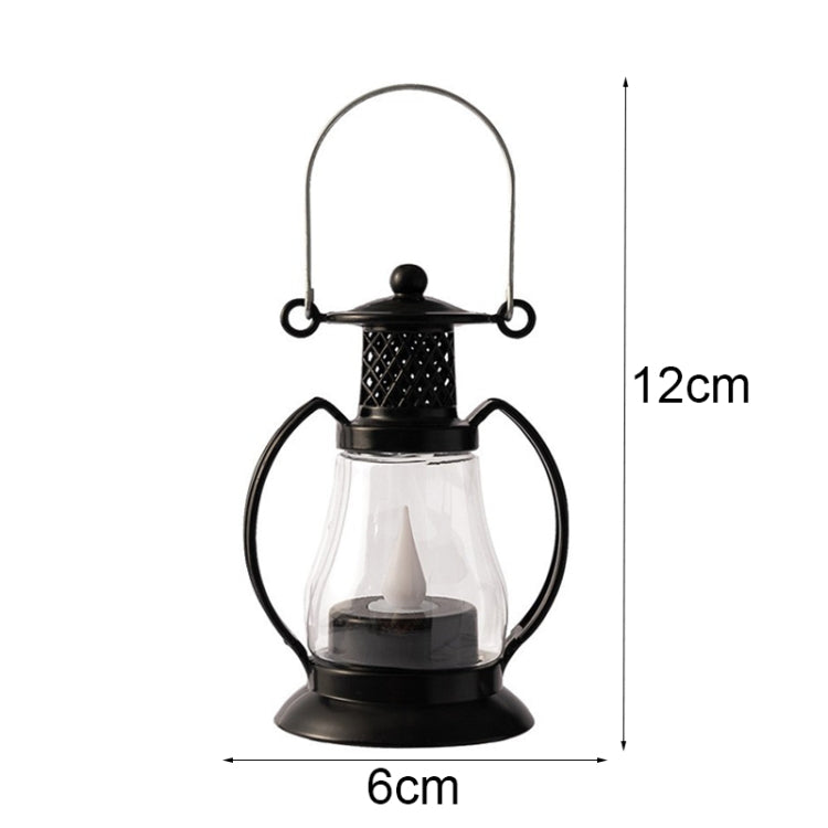 Retro Water-Drop Flame Lantern Ornament Christmas Scene Decoration Oil Light(White)