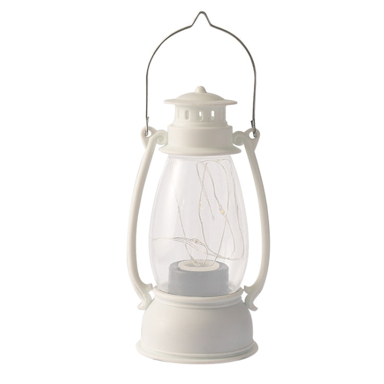 Retro Lantern Table Decoration Christmas Scene Decoration Simulation Oil Lamp(White)