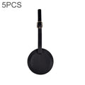 5 PCS Soft-Surface Leather Stitched Round Boarding Pass Luggage Tag(Black)