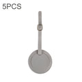 5 PCS Soft-Surface Leather Stitched Round Boarding Pass Luggage Tag(Grey)