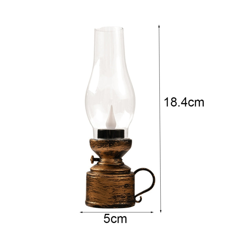 Retro Luminous Kerosene Lamp Christmas Simulation Oil Lamp Decoration, Spec: Water-drop (Bronze)