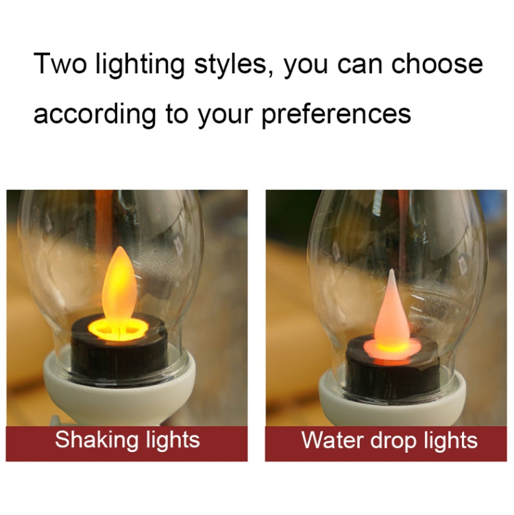 Retro Luminous Kerosene Lamp Christmas Simulation Oil Lamp Decoration, Spec: Water-drop (Bronze)