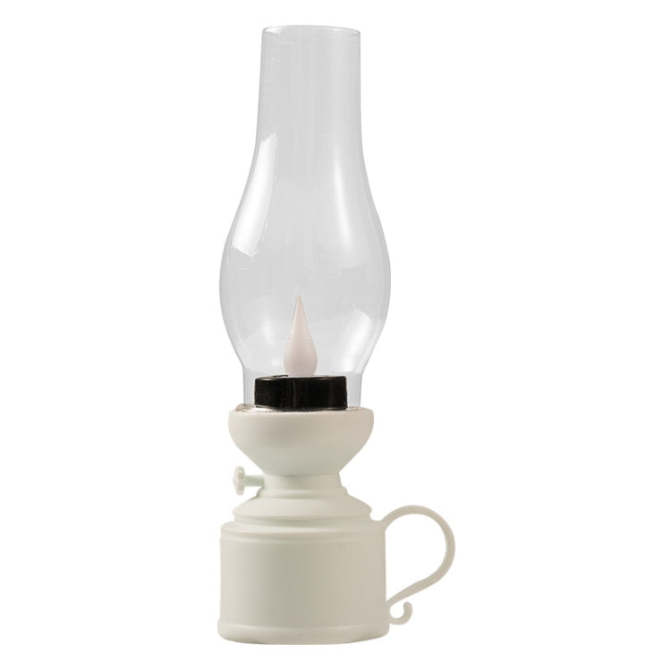 Retro Luminous Kerosene Lamp Christmas Simulation Oil Lamp Decoration, Spec: Water-drop (White)