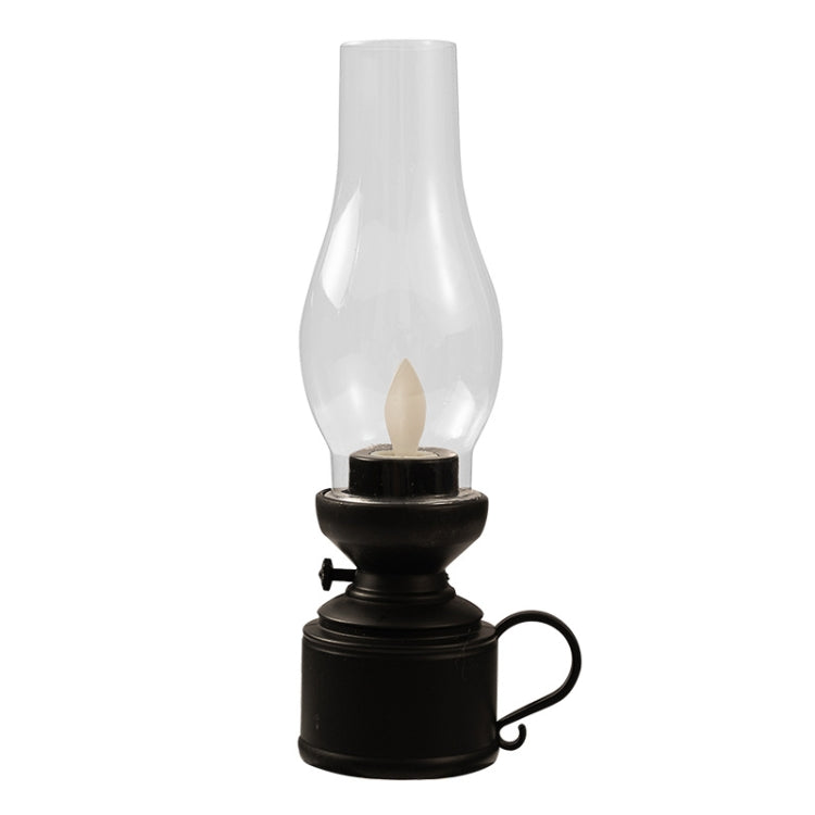 Retro Luminous Kerosene Lamp Christmas Simulation Oil Lamp Decoration, Spec: Shaking (Black)