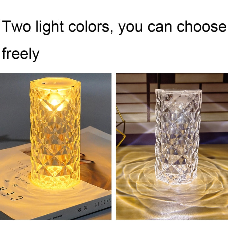 2 PCS SF-001A 1.5V Rose Ambient Light Bedside Crystal LED Desk Lamp, Color: Yellow Light