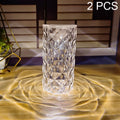 2 PCS SF-001A 1.5V Rose Ambient Light Bedside Crystal LED Desk Lamp, Color: White Light