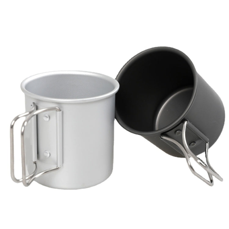 HK280 300ml Outdoor Camping Folding Water Cup Portable Aluminum Alloy Cup, Color: Black