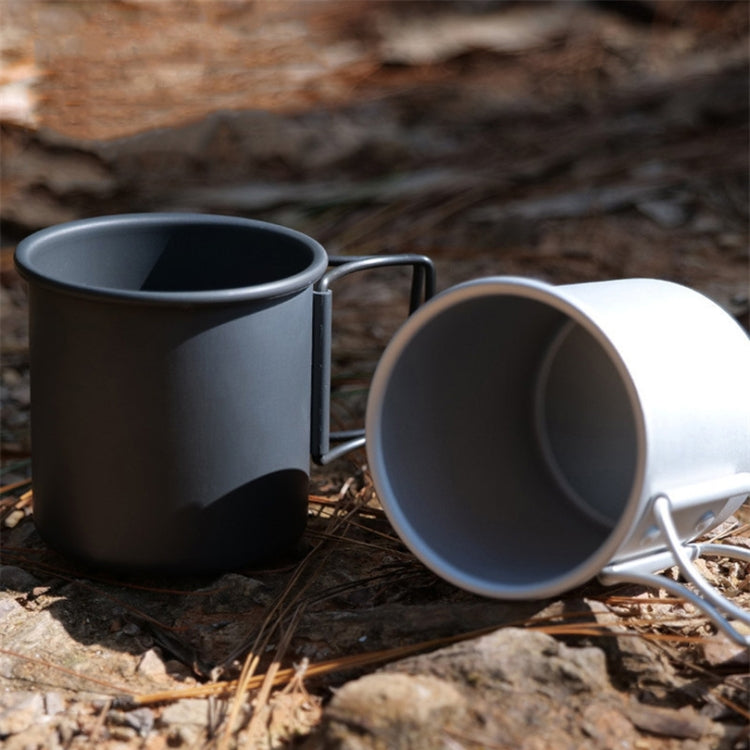 HK280 300ml Outdoor Camping Folding Water Cup Portable Aluminum Alloy Cup, Color: Black