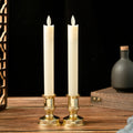 2 PCS Simulation Long-rod Electronic Candle Lamp Swing Wick LED Temple Lamp(Ivory White)