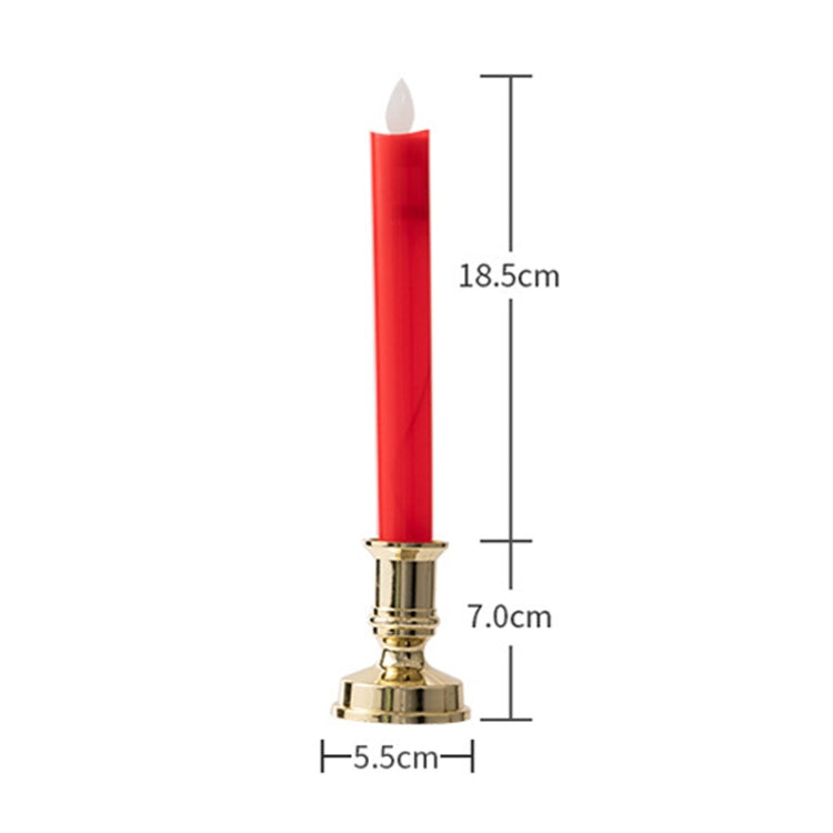 2 PCS Simulation Long-rod Electronic Candle Lamp Swing Wick LED Temple Lamp(Ivory White)