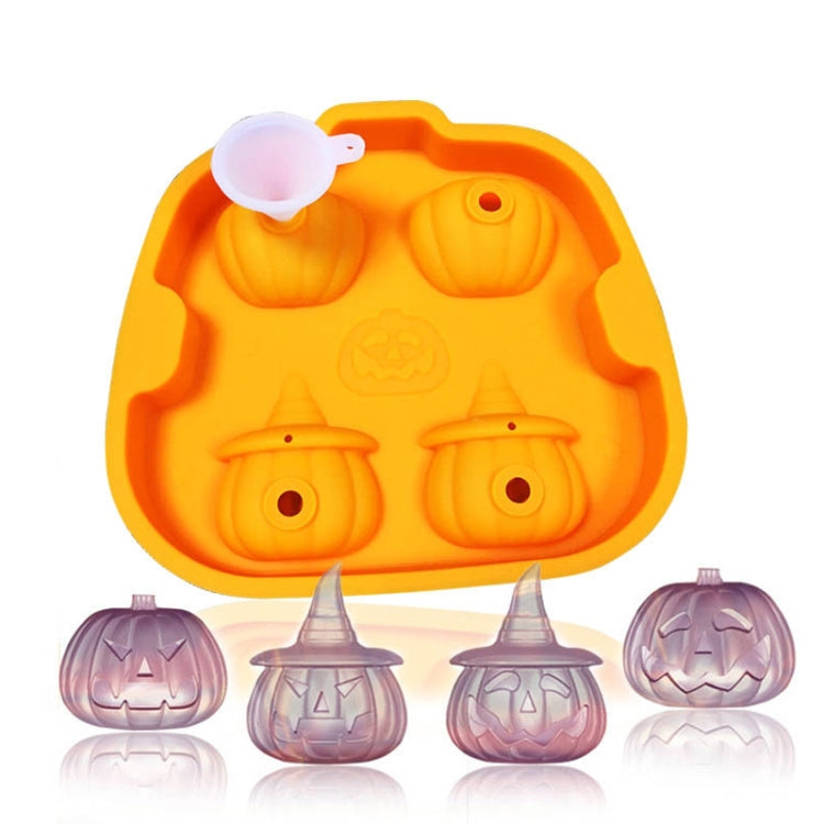 Pumpkin Ice Cream Silicone Ice Grid Mold Chocolate Whiskey Ice Cubes Ice Hockey(Gold)