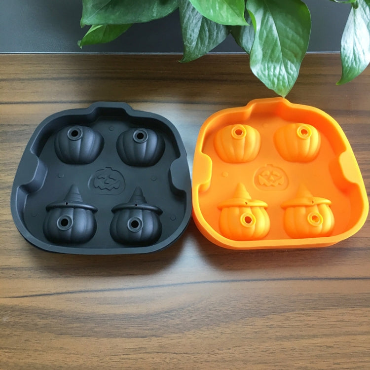 Pumpkin Ice Cream Silicone Ice Grid Mold Chocolate Whiskey Ice Cubes Ice Hockey(Black)