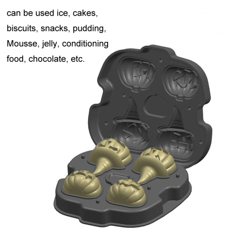 Pumpkin Ice Cream Silicone Ice Grid Mold Chocolate Whiskey Ice Cubes Ice Hockey(Gold)