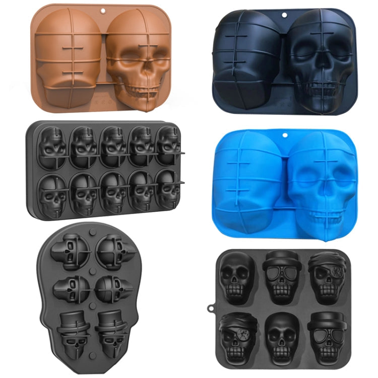 Silicone Barbecue Bakery Mold Skull Birthday Cake Baking Mold, Style: Coffee