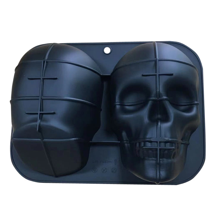 Silicone Barbecue Bakery Mold Skull Birthday Cake Baking Mold, Style: Black