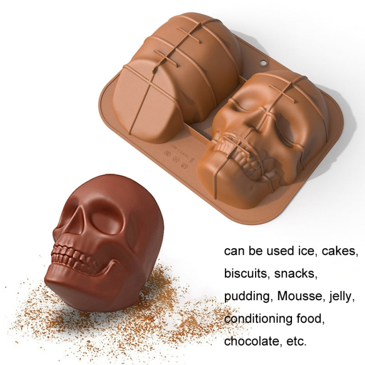 Silicone Barbecue Bakery Mold Skull Birthday Cake Baking Mold, Style: Black