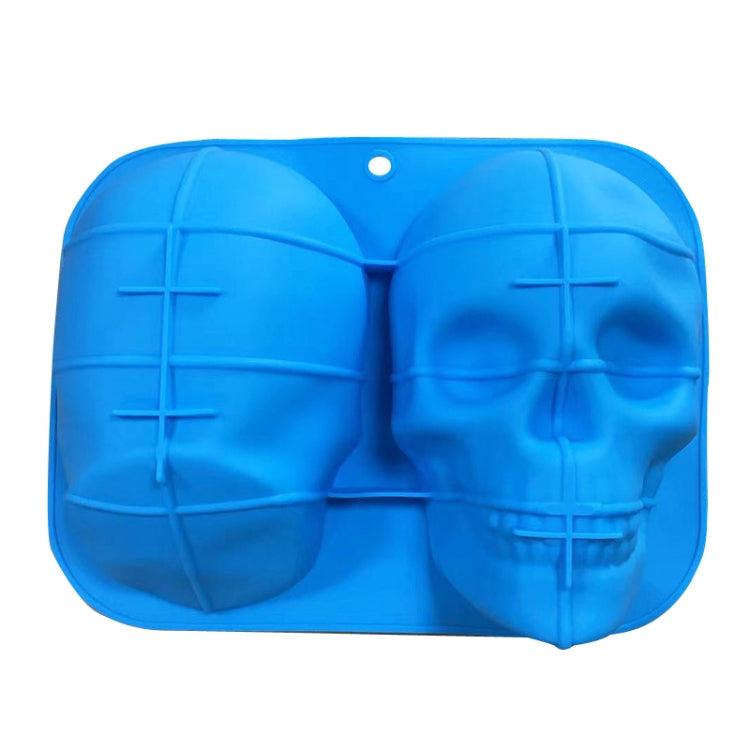 Silicone Barbecue Bakery Mold Skull Birthday Cake Baking Mold, Style: Blue