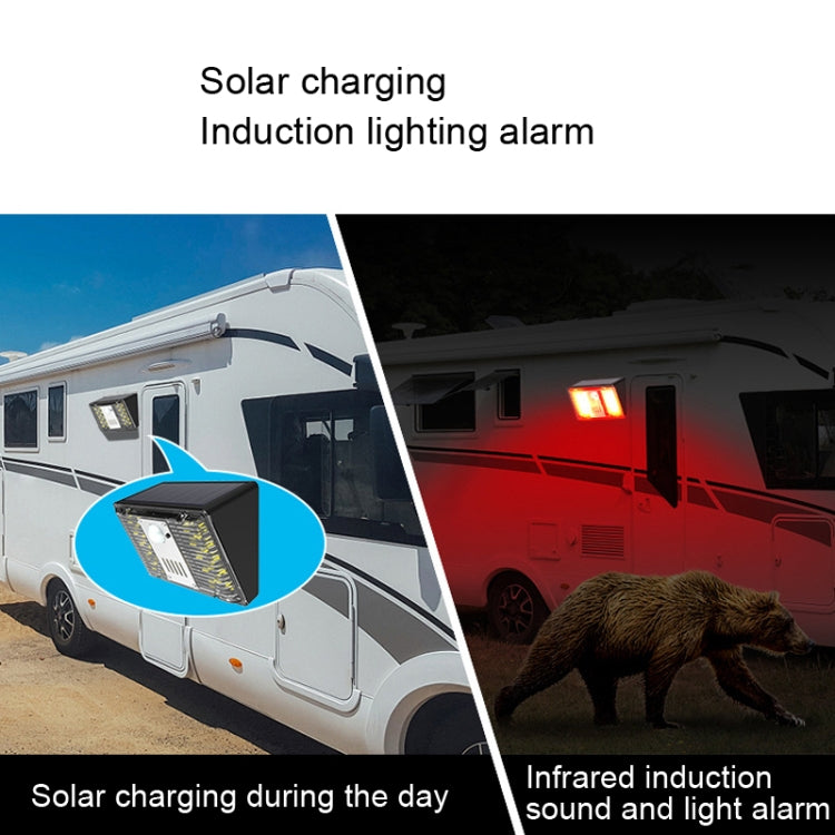 N775 Solar Alarm Wall Light RV Camping Infrared Induction Light(Cold White)