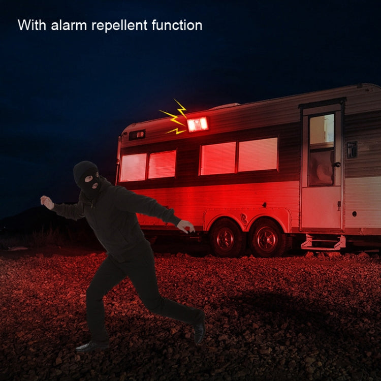 N775 Solar Alarm Wall Light RV Camping Infrared Induction Light(Cold White)