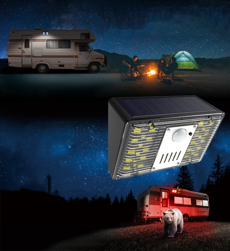 N775 Solar Alarm Wall Light RV Camping Infrared Induction Light(Cold White)