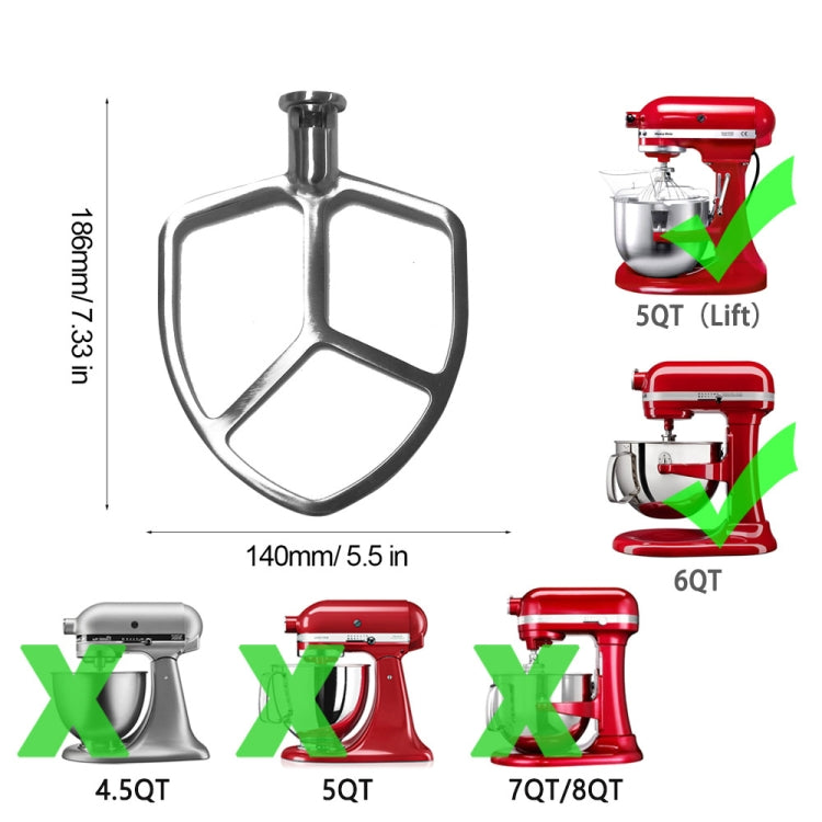 For KitchenAid Stand Mixer  6QT Mixer Head Stainless Steel Accessories