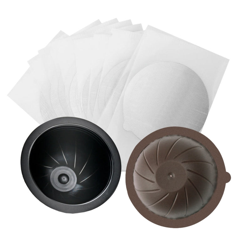 ICafilas Coffee Capsule Shell For Nespresso Vertuo Plus ENV 135/Vertuo ENV 150/BNV450WHT1BUC1, Color: Black+Brown+100 Aluminum Foil
