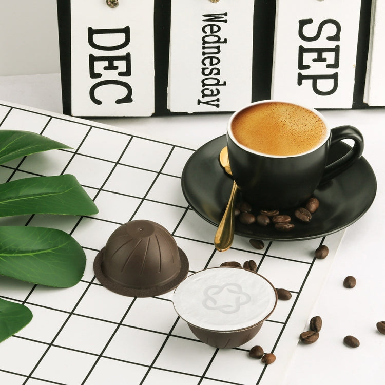 ICafilas Coffee Capsule Shell For Nespresso Vertuo Plus ENV 135/Vertuo ENV 150/BNV450WHT1BUC1, Color: Black+Brown+100 Aluminum Foil