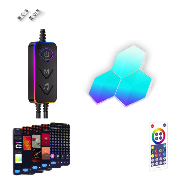 Gaming Ambient Light Smart Chiclet Backdrop Quantum Wall Light, Versions: WIFI(3 PCS/Set)
