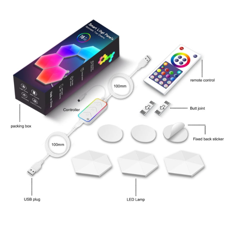 Gaming Ambient Light Smart Chiclet Backdrop Quantum Wall Light, Versions: WIFI(3 PCS/Set)