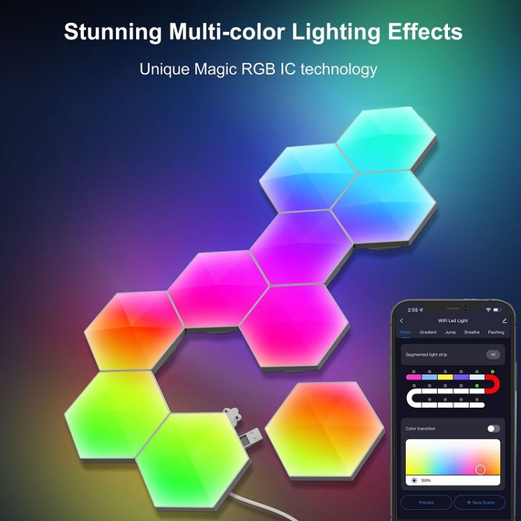 12pcs / Set Gaming Ambient Light Smart Chiclet Backdrop Quantum Wall Light, Versions: WIFI