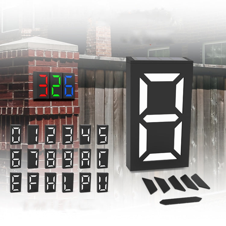 N766B  DIY Solar Number Doorplate Lamp Outdoor Waterproof Wall Lights(White Light/Warm Light)
