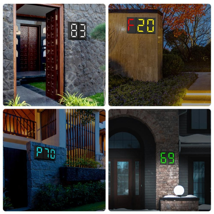 N766B  DIY Solar Number Doorplate Lamp Outdoor Waterproof Wall Lights(Colorful Light Model)