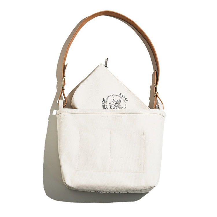 Maden S1907213 Retro Make Old Printing Tool Pack Simple Crossbody Bag(White)