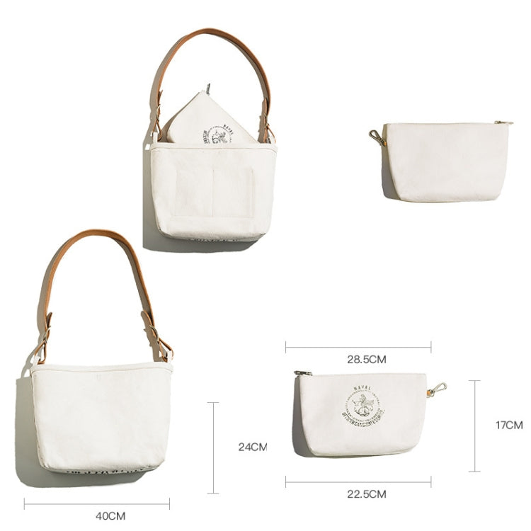 Maden S1907213 Retro Make Old Printing Tool Pack Simple Crossbody Bag(White)