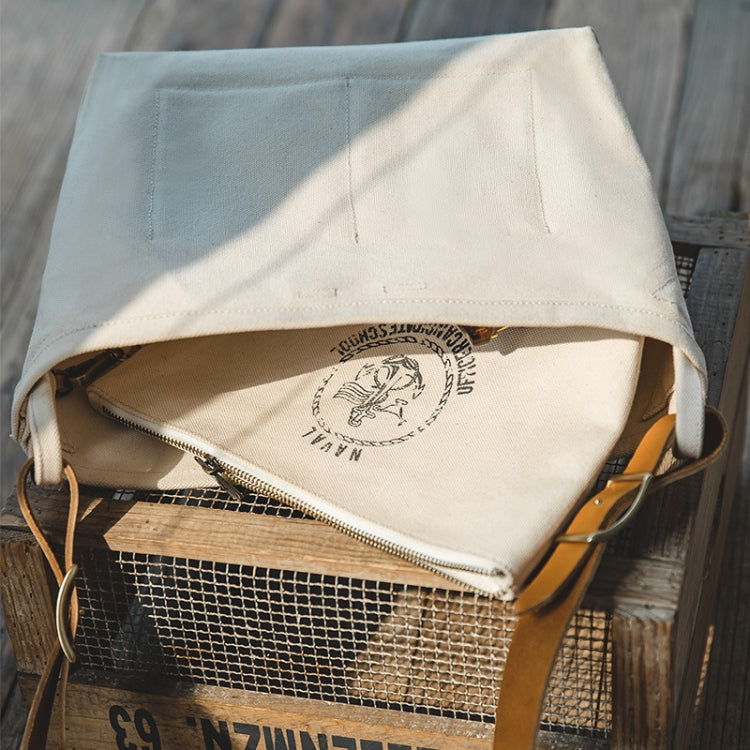 Maden S1907213 Retro Make Old Printing Tool Pack Simple Crossbody Bag(White)