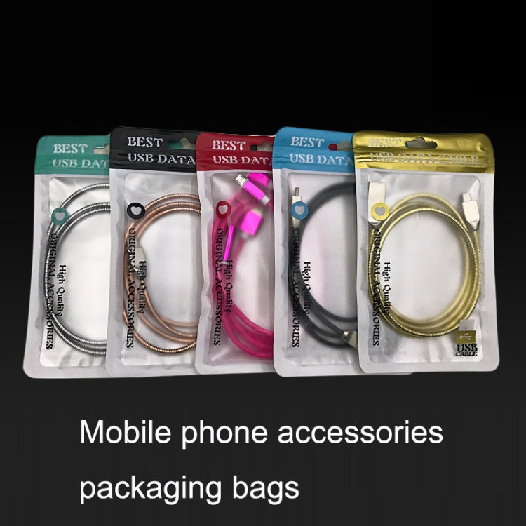 100PCS XC-0014 USB Data Cable Packaging Bags Pearl Light Ziplock Bag, Size: 11x18cm  (Light Green)