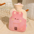ZS103 Cartoon Plush Water-filled Explosion-proof Hot Water Bags, Spec: Pink Lucky Rabbit(1000ml)