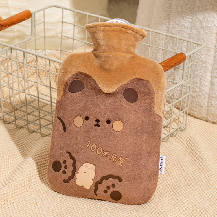 ZS103 Cartoon Plush Water-filled Explosion-proof Hot Water Bags, Spec: Brown Bear(1000ml)